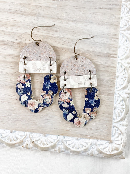 Navy Floral Arch Drops