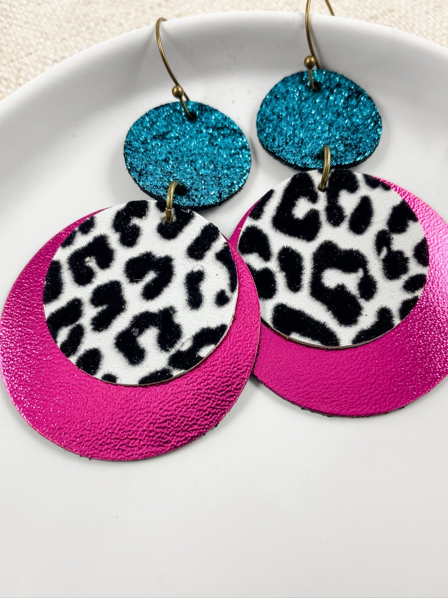 Pink, Turquoise, & Leopard Drops