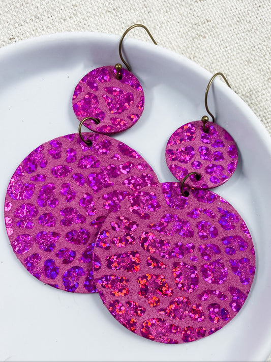 Hot Pink Leopard Rounds