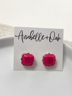 Magenta Bead Studs