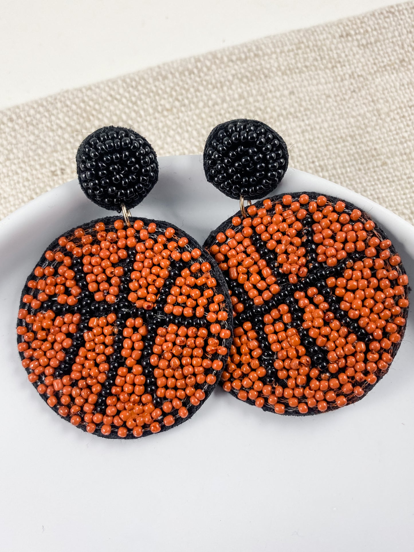 Basketball Beaded Circle Drops