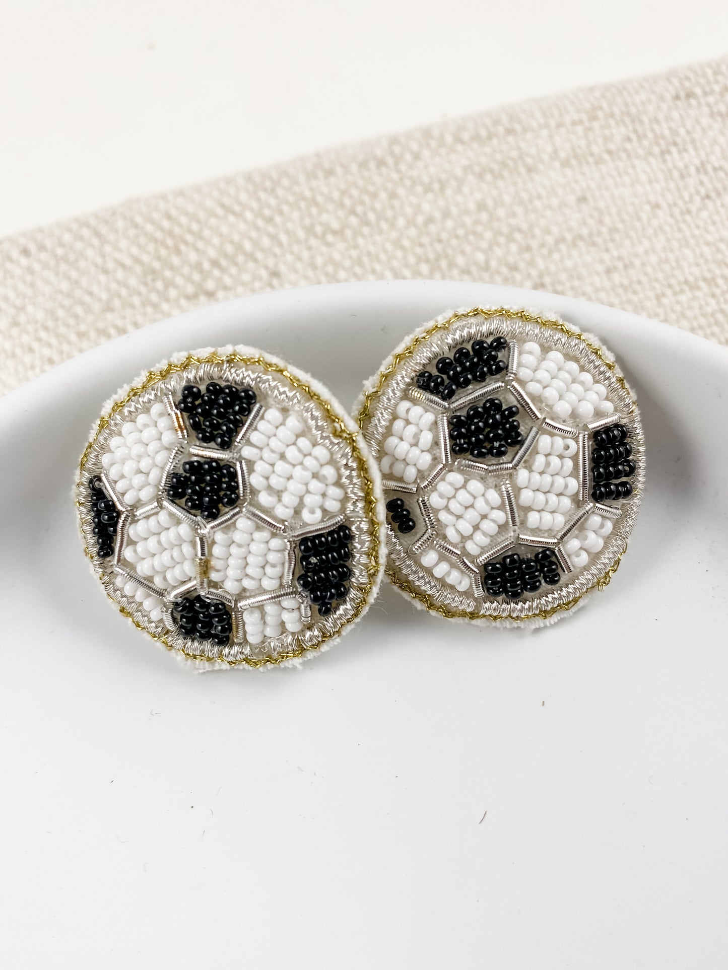 Soccer Beaded Studs