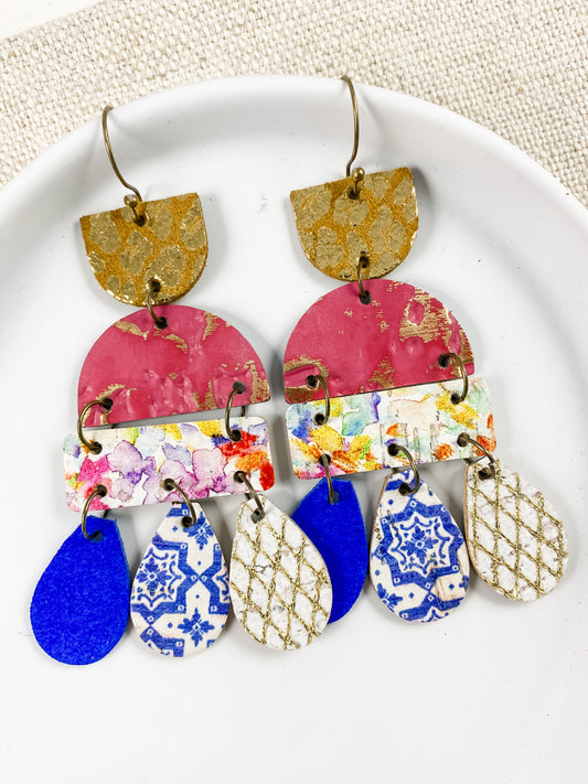 Hot Pink & Royal Blue Chandeliers