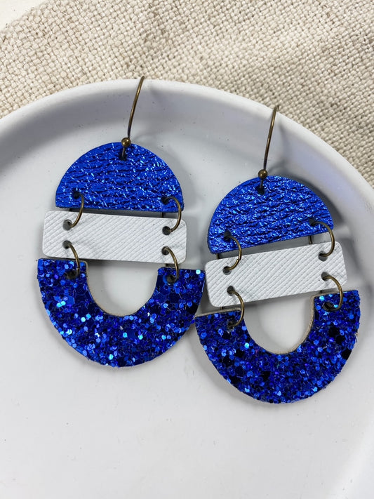 Blue & White Geometric Arch Drops