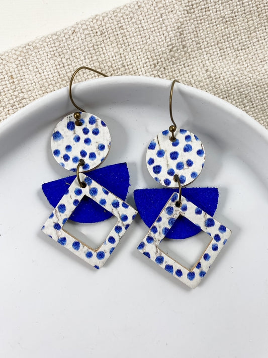 Blue & White Triangle Drops