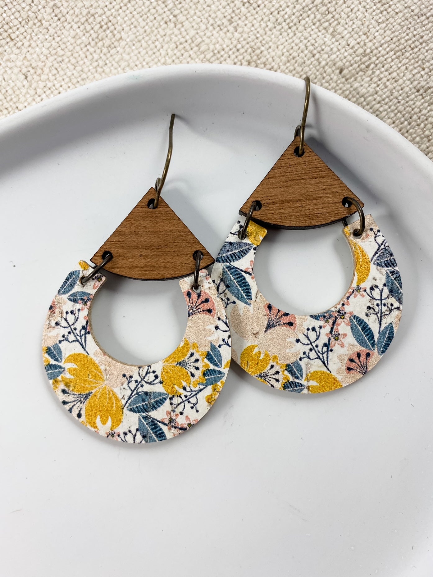 Yellow & Floral Wood Drops