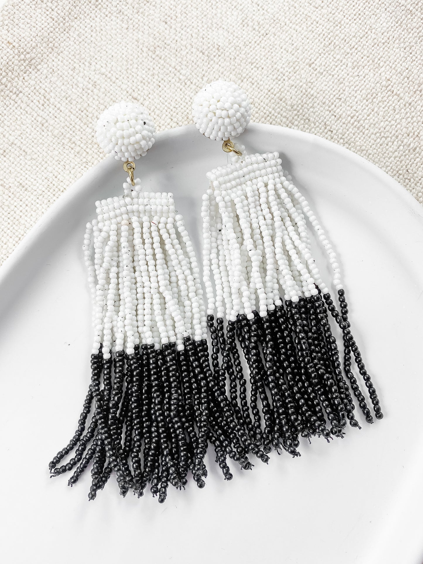 Under the Moon Earrings, Black & White