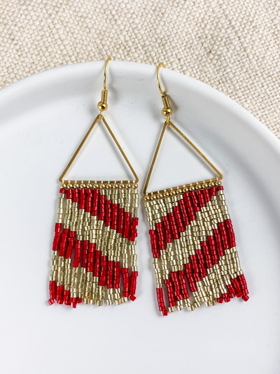 Red & Gold Bead Fringe