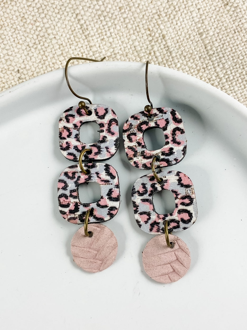 Gray & Pink Leopard Drops