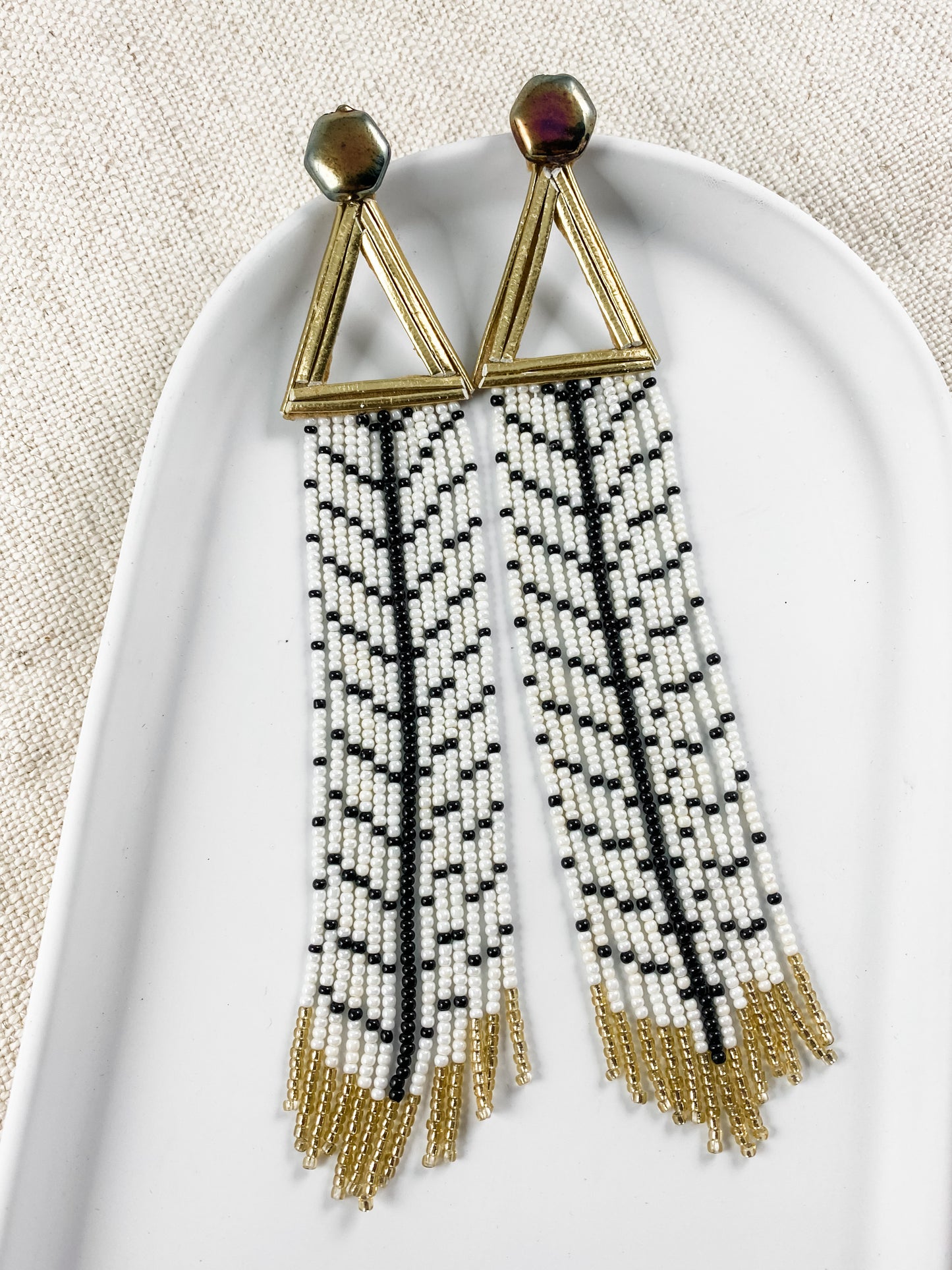 Black & White Fringe Shoulder Dusters