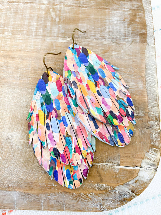 Colorful Confetti Stacked Fringe