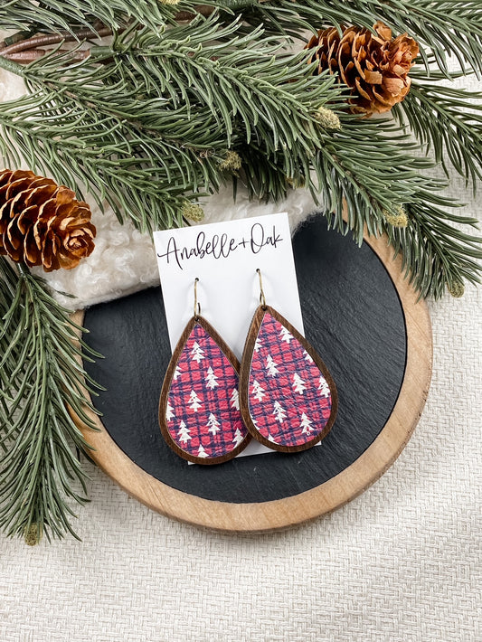 Christmas Plaid Teardrops