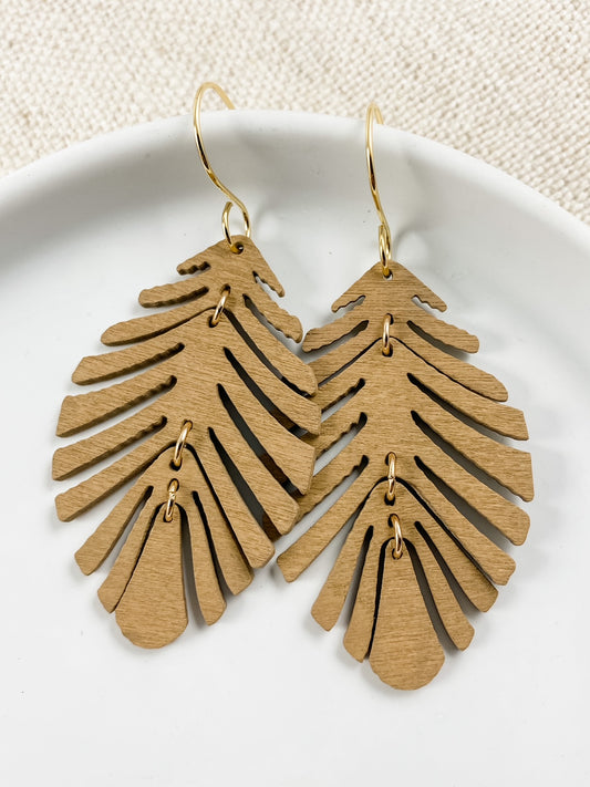 Taupe Botanical Haven Earrings