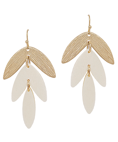 Gilded Bloom Earrings, Ivory