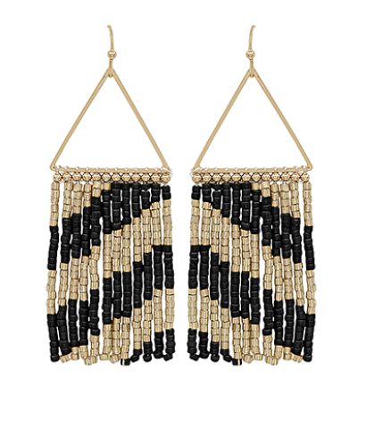 Black & Gold Bead Fringe