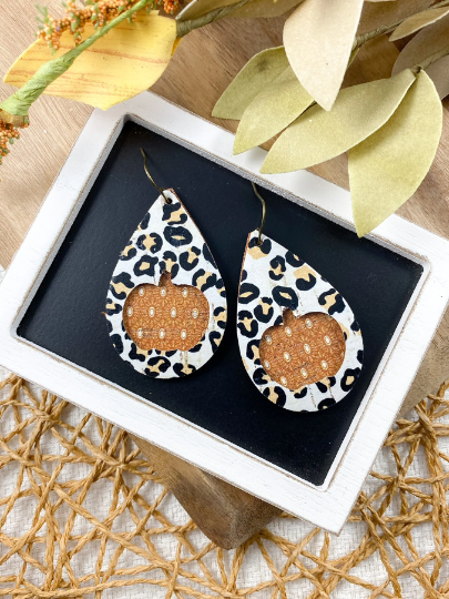 Leopard Pumpkin Teardrop Cutouts