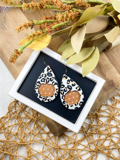 Leopard Pumpkin Teardrop Cutouts