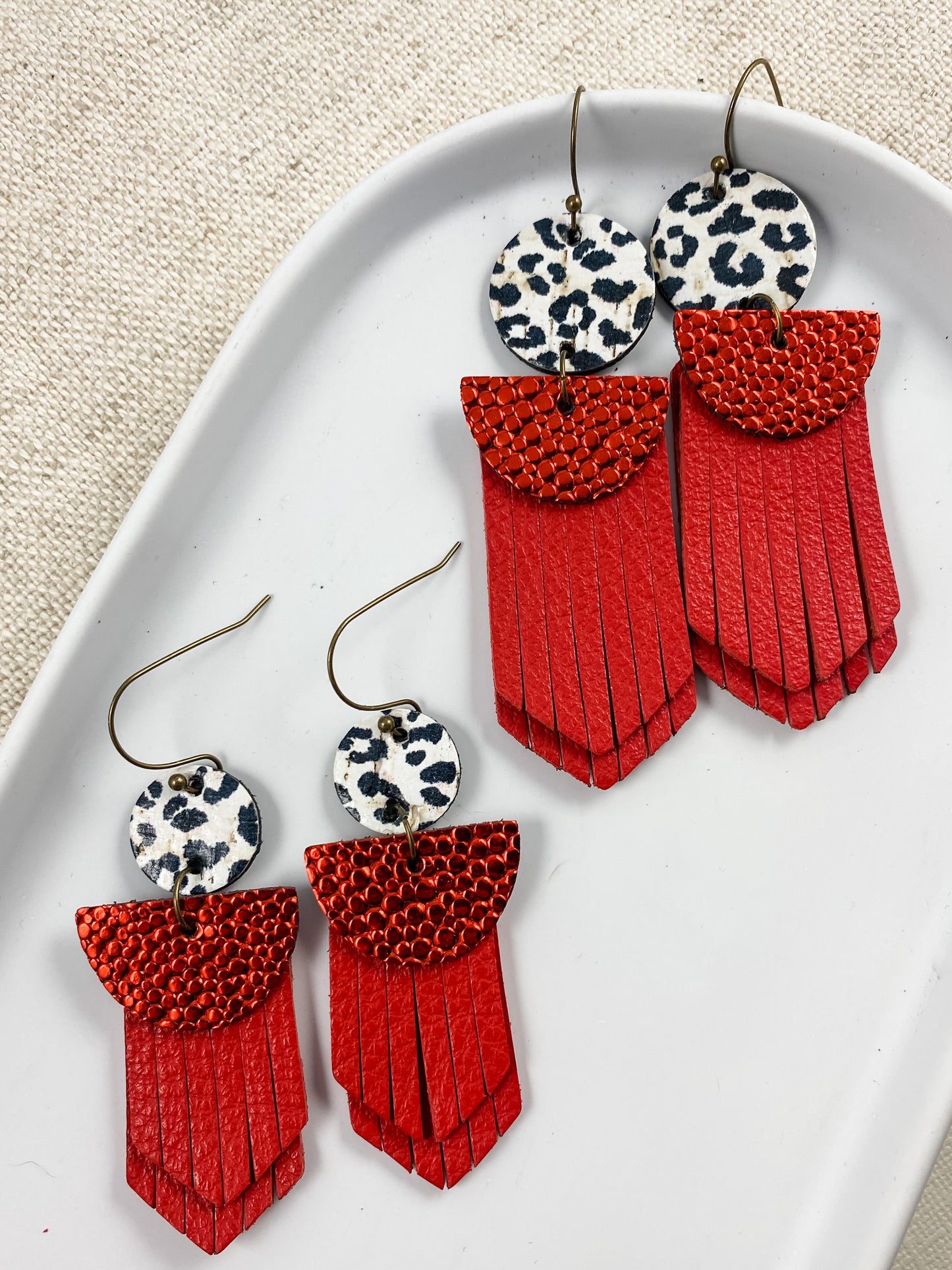 Red & Snow Leopard Fringe