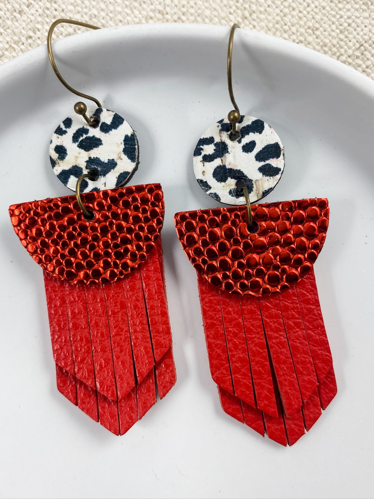 Red & Snow Leopard Fringe